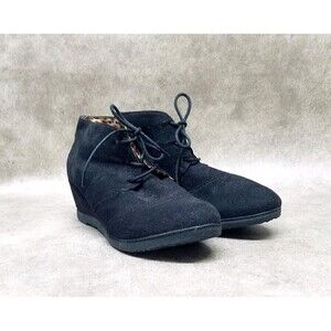 ETC by Rue21 Womens Size 7/8 Black Lace Up Hidden Wedge Ankle Boot Chukka Bootie